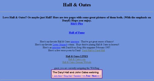 Nesie's NetEscape - Hall & Oates page